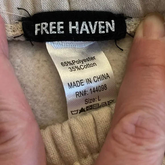 Free Haven Neutral Wide-Leg Lounge Pants – Elevated Minimalist Style Women’s L - Picture 13 of 13